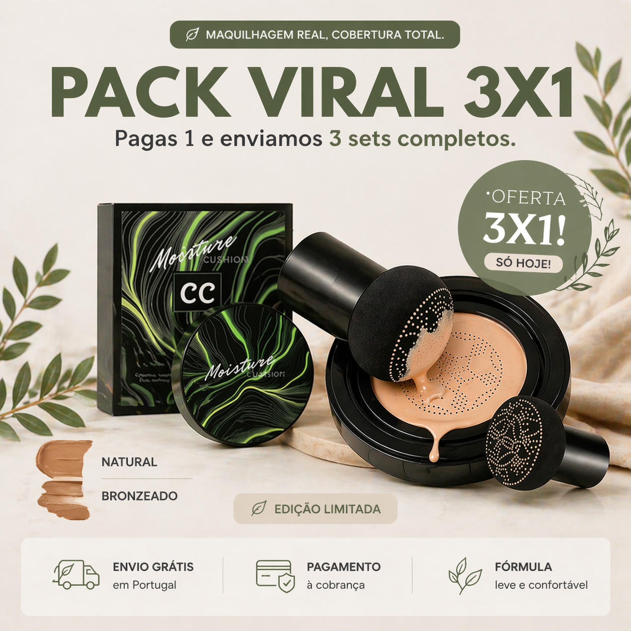Base Cushion GlowSkin™ — Hidratação e Brilho Natural