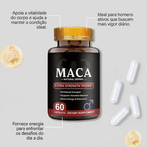 Maca Extra Forte 1900mg – Vigor e Vitalidade Masculina